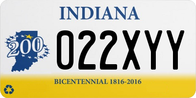 IN license plate 022XYY