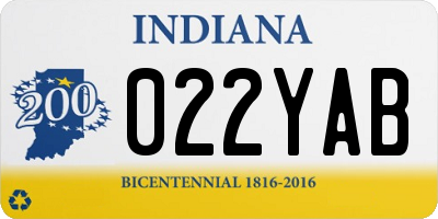 IN license plate 022YAB