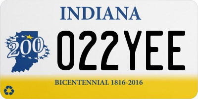 IN license plate 022YEE