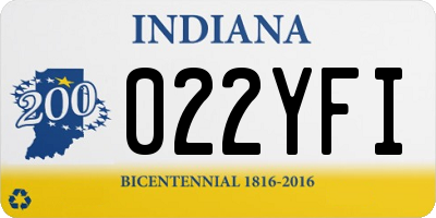 IN license plate 022YFI