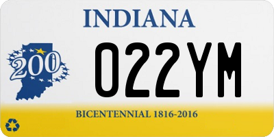 IN license plate 022YM