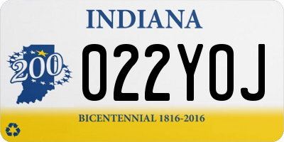 IN license plate 022YOJ