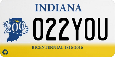 IN license plate 022YOU