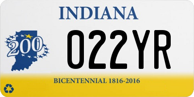 IN license plate 022YR
