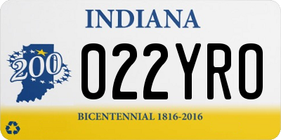 IN license plate 022YRO