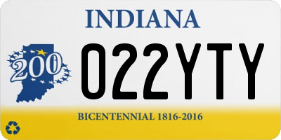 IN license plate 022YTY