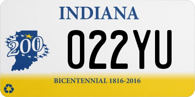 IN license plate 022YU