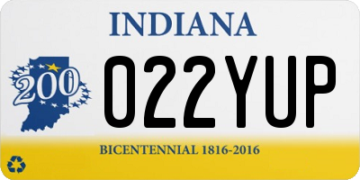 IN license plate 022YUP