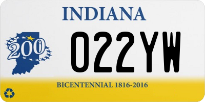 IN license plate 022YW