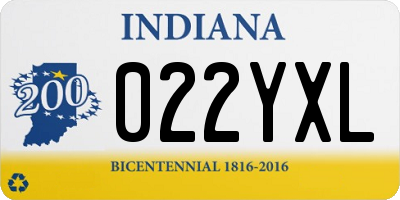 IN license plate 022YXL