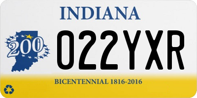IN license plate 022YXR