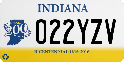 IN license plate 022YZV