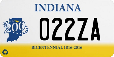 IN license plate 022ZA