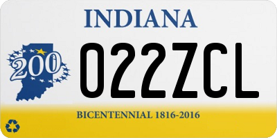 IN license plate 022ZCL