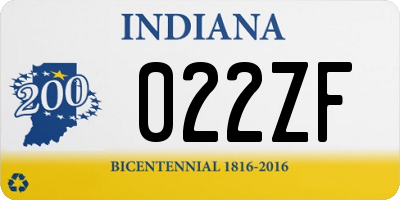 IN license plate 022ZF