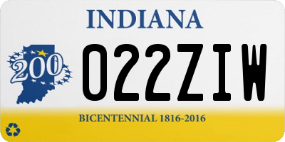 IN license plate 022ZIW