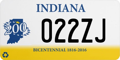 IN license plate 022ZJ