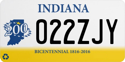 IN license plate 022ZJY
