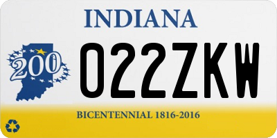 IN license plate 022ZKW