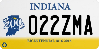 IN license plate 022ZMA