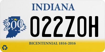 IN license plate 022ZOH