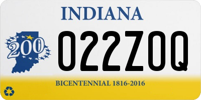IN license plate 022ZOQ