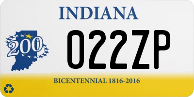 IN license plate 022ZP