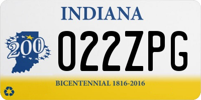 IN license plate 022ZPG