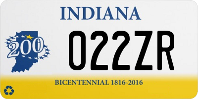 IN license plate 022ZR