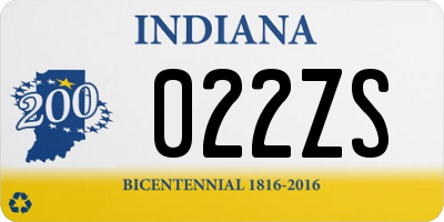 IN license plate 022ZS