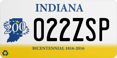 IN license plate 022ZSP