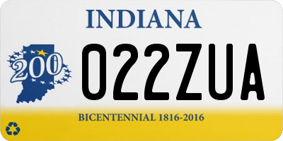 IN license plate 022ZUA