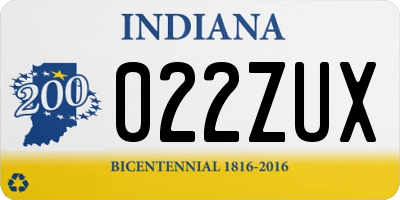 IN license plate 022ZUX