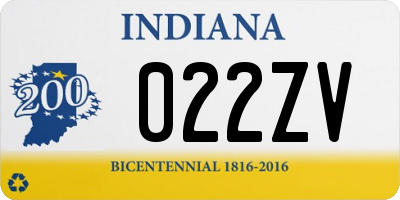 IN license plate 022ZV