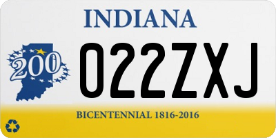 IN license plate 022ZXJ