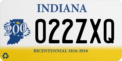 IN license plate 022ZXQ