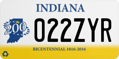 IN license plate 022ZYR
