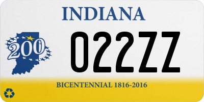 IN license plate 022ZZ