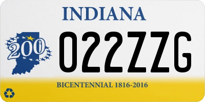IN license plate 022ZZG