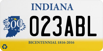 IN license plate 023ABL