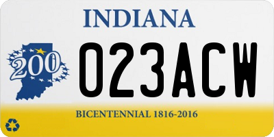IN license plate 023ACW