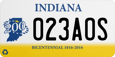 IN license plate 023AOS