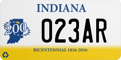 IN license plate 023AR