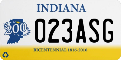 IN license plate 023ASG