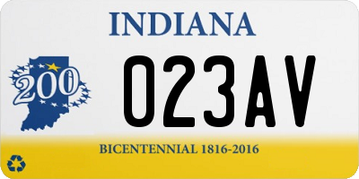 IN license plate 023AV