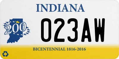 IN license plate 023AW