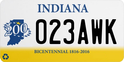 IN license plate 023AWK