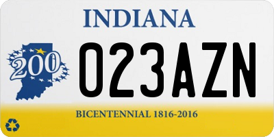 IN license plate 023AZN