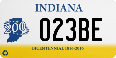 IN license plate 023BE