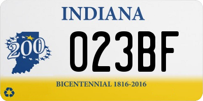 IN license plate 023BF